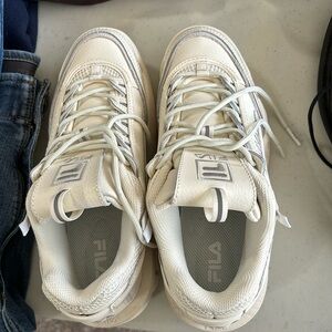 Fila chunky white shoes